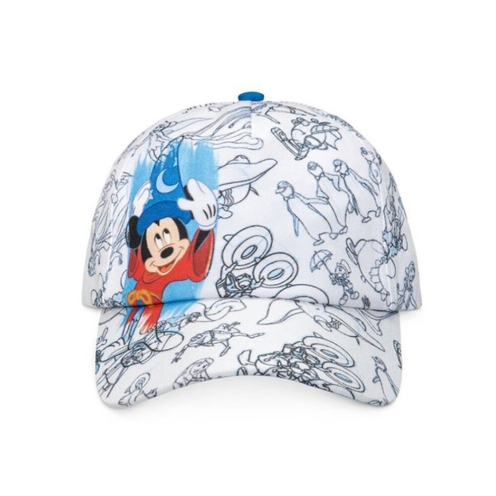 Disney | Blue and White Ink & Paint Sorcerer Mickey Baseball Cap | Size Youth